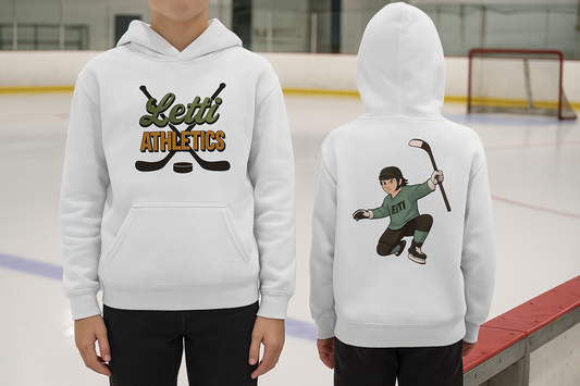 Youth Letti Athletics Hockey Hoodie – Ice Hockey Player Celly Graphic Hooded Sweatshirt